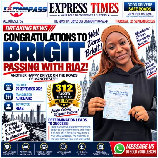 🚗 Nailed it first time! Congratulations on passing your test with Express Pass. Wishing you smooth…