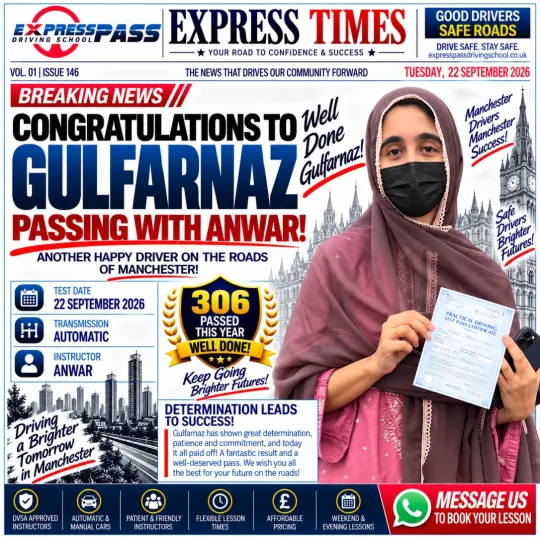 🚗 Clean sweep—first-time pass! Big congratulations from all of us at Express Pass Manchester. Driv…