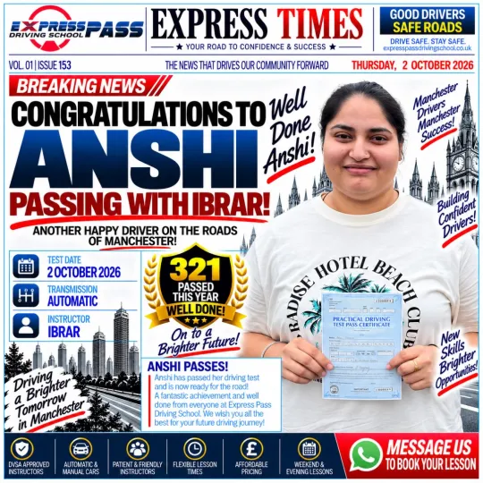 🥳 Another proud moment for Express Pass Driving School! Well done on your pass. Enjoy every mile! …
