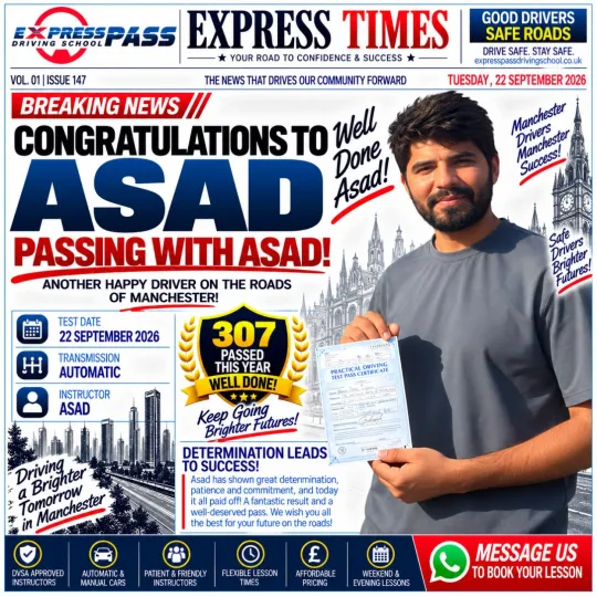 🎉 Passed on the very first try! Another brilliant achievement with Express Pass Driving School. Wi…