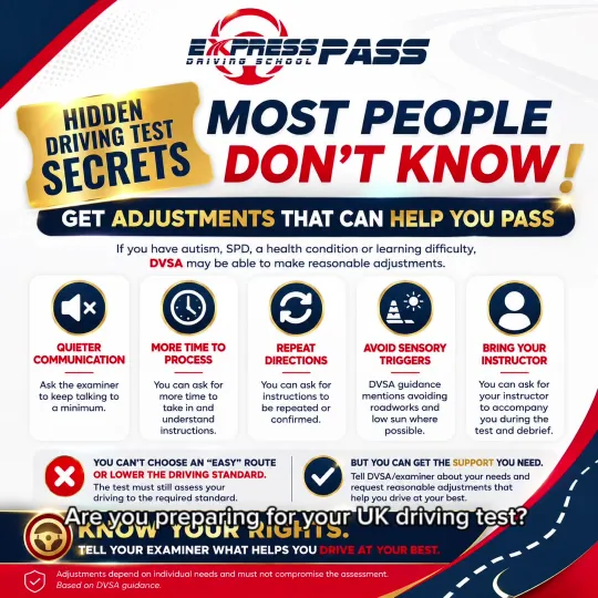🚗 UK DRIVING TEST SECRET MANY LEARNERS DON’T KNOW! 👀 You may be able to request reasonable adjustm…